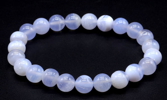 Bracelet Calcédoine Bleue