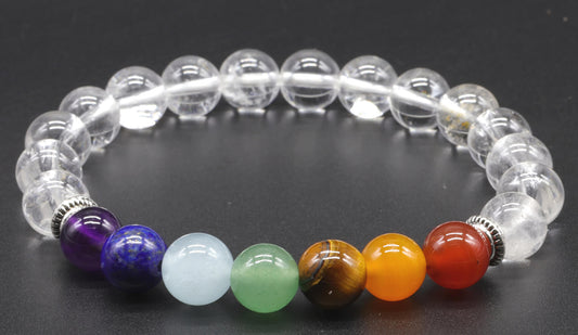 Bracelet Cristal de Roche & 7 Chakras
