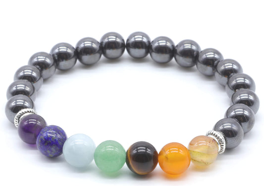 Bracelet Hématite & 7 Chakras