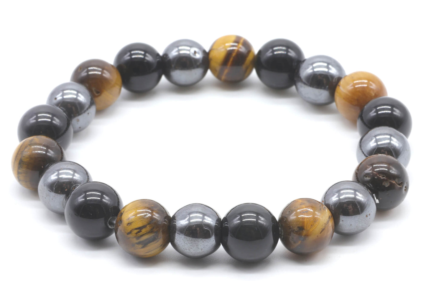 Bracelet Obsidienne Noire - Hématite - Oeil de Tigre