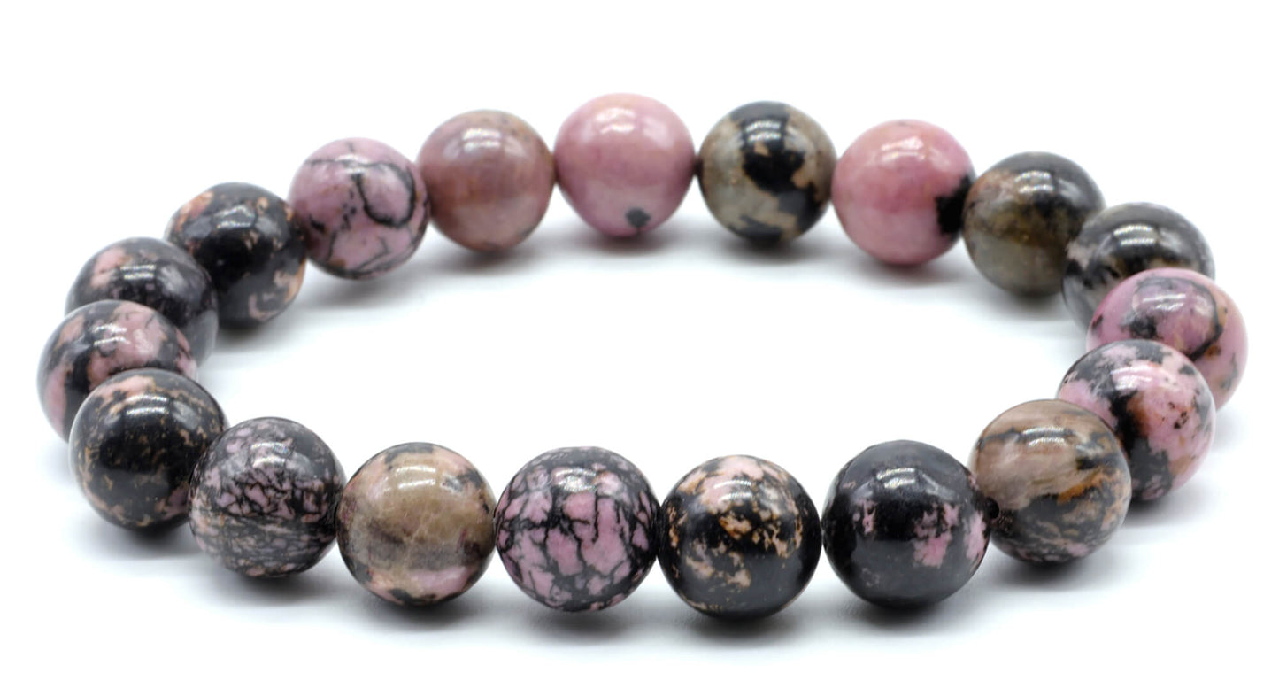 Bracelet 'Black Line' Rhodonite