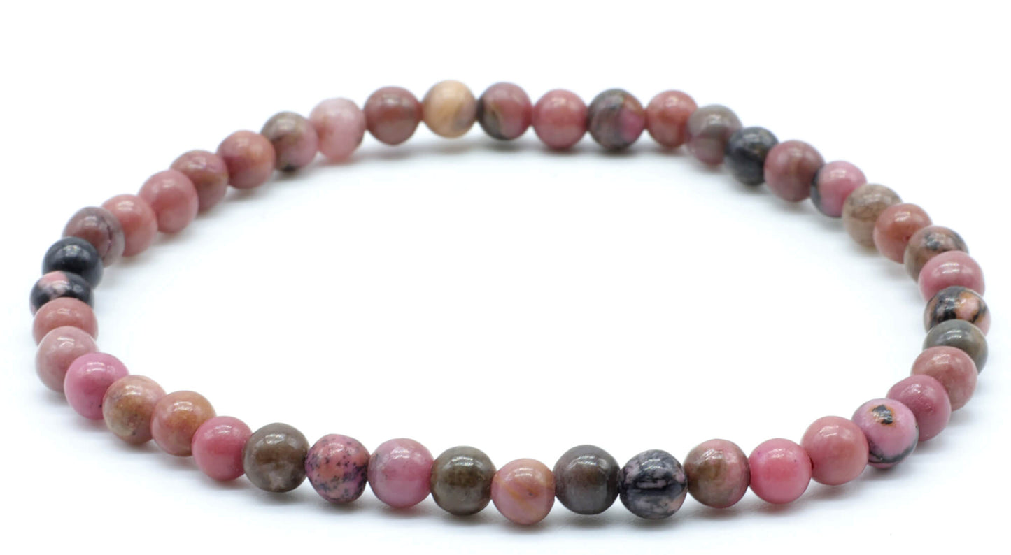 Bracelet 'Black Line' Rhodonite