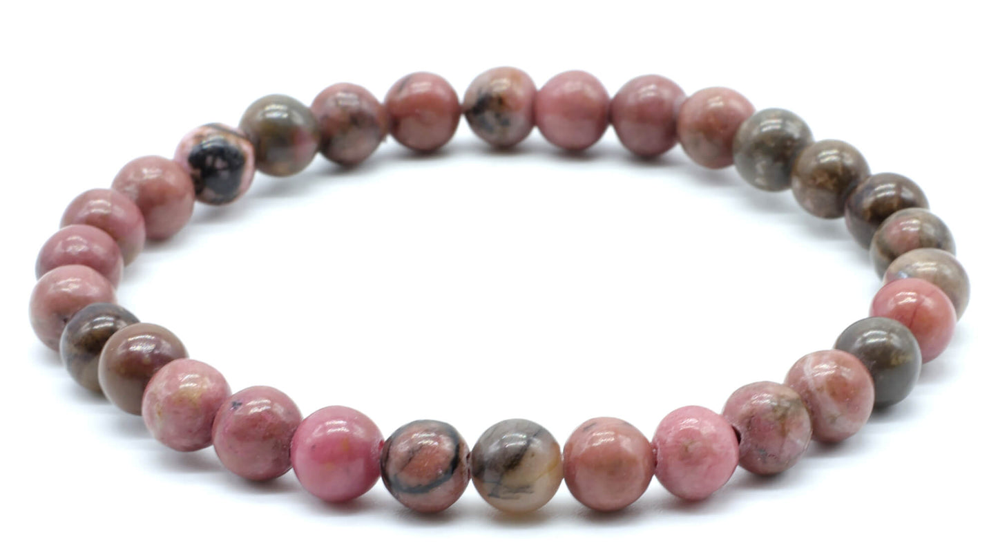Bracelet 'Black Line' Rhodonite
