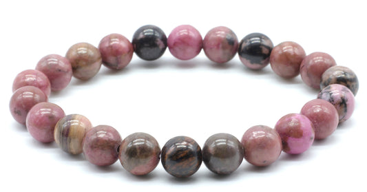 Bracelet 'Black Line' Rhodonite