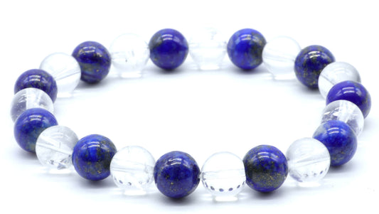 Bracelet Lapis Lazuli & Cristal de Roche
