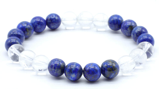 Bracelet Lapis Lazuli & Cristal de Roche