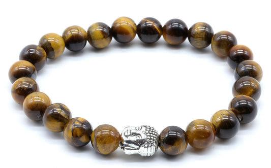Bracelet Oeil de Tigre & Bouddha