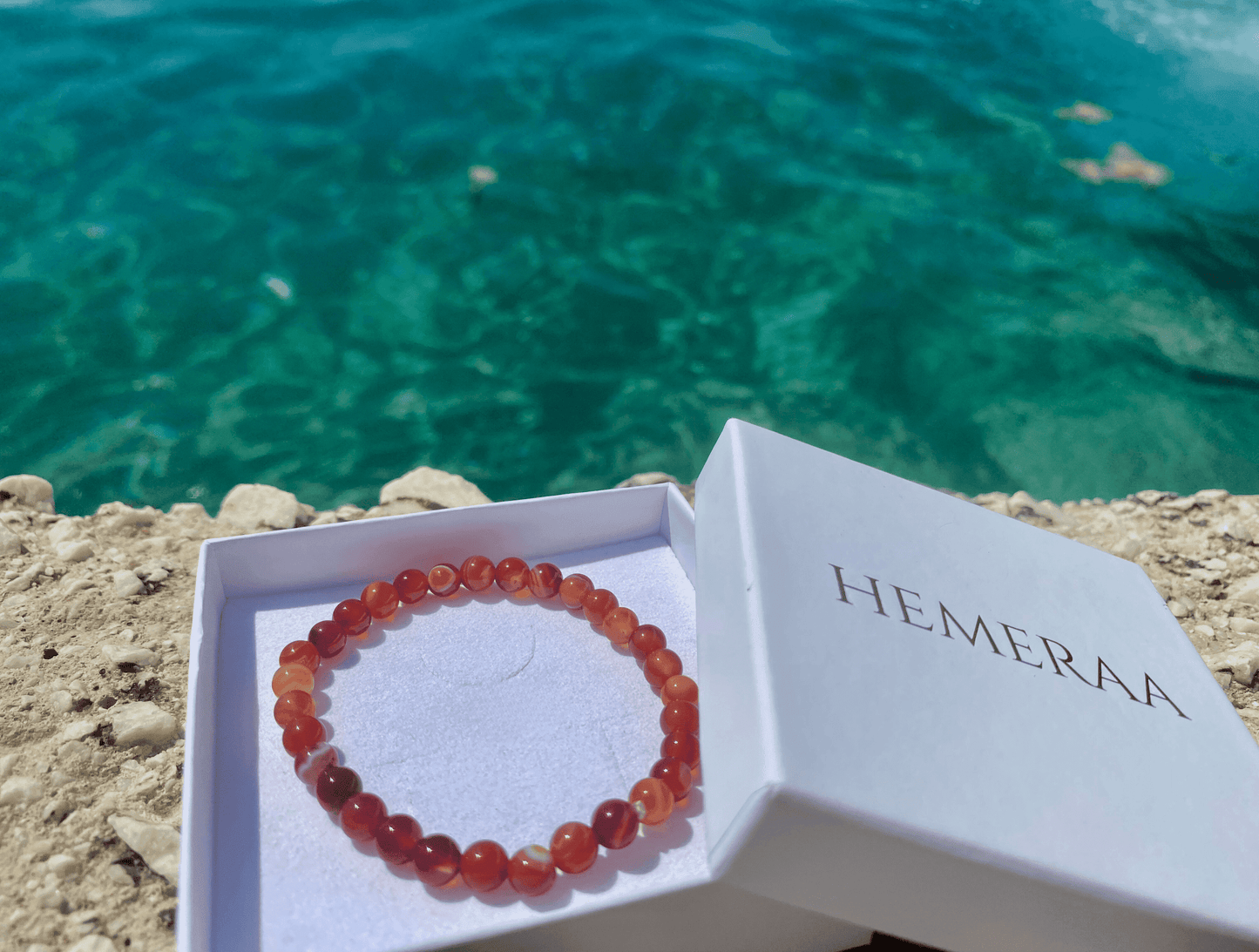 Bracelet Cornaline Rubanée