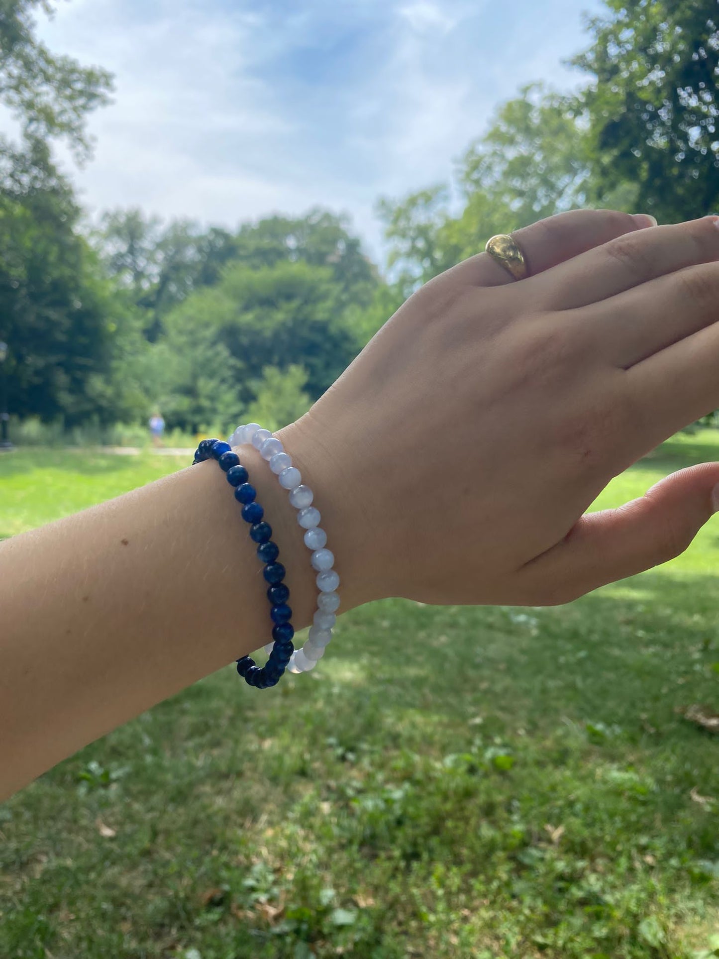 Bracelet Calcédoine Bleue