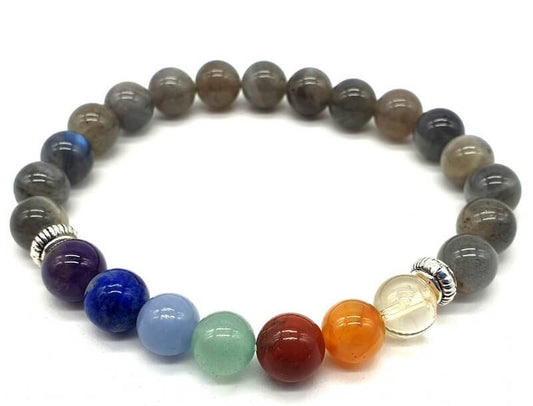 Bracelet ''Blue Light'' Labradorite & 7 Chakras