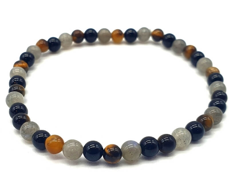 Bracelet Labradorite - Tourmaline noire - Oeil de tigre