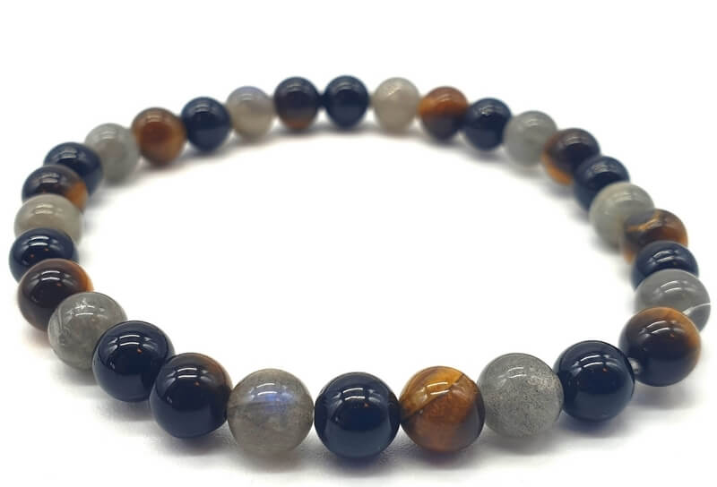 Bracelet Labradorite - Tourmaline noire - Oeil de tigre
