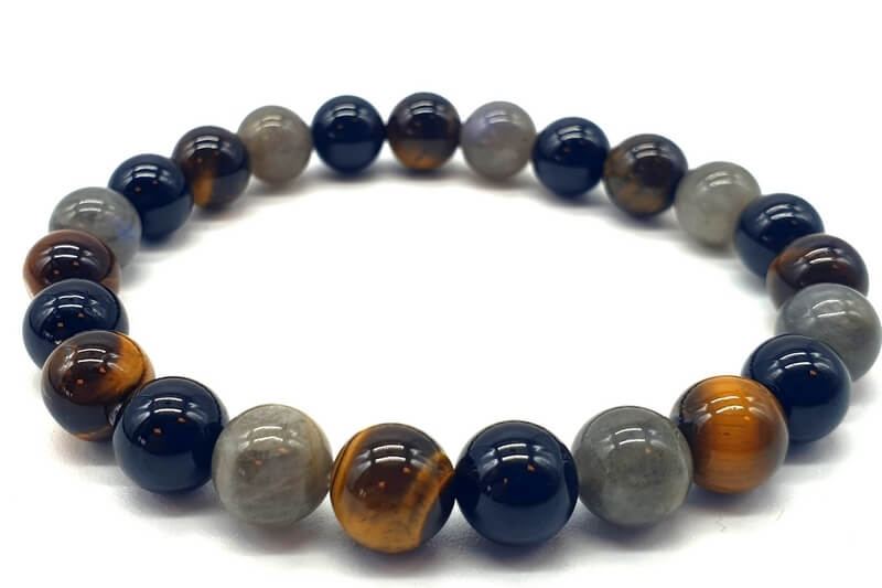 Bracelet Labradorite - Tourmaline noire - Oeil de tigre