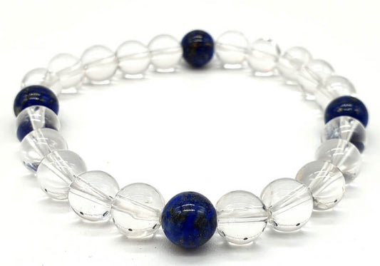 Bracelet Lapis Lazuli & Cristal de Roche